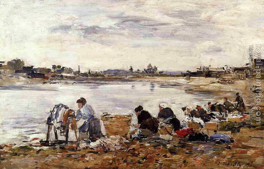 Eugene Boudin : Laundresses on the Bankes of the Touques X